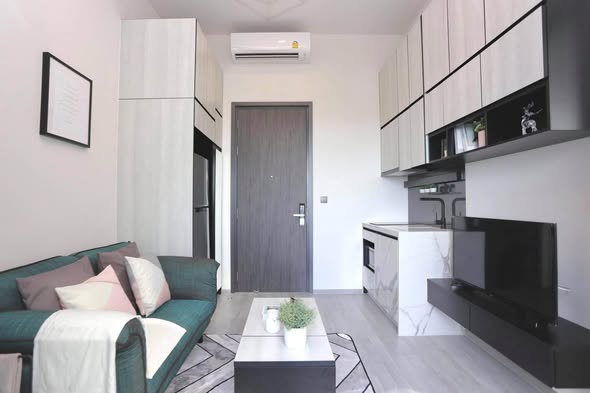 living room and room interior of THE LINE Sukhumvit 101