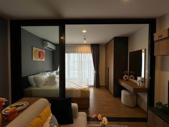 bedroom and living room of The Line Vibe เดอะ ไลน์ ไวบ์