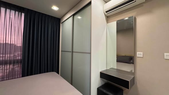bedroom and room interior and bathroom of The Metropolis Samrong
