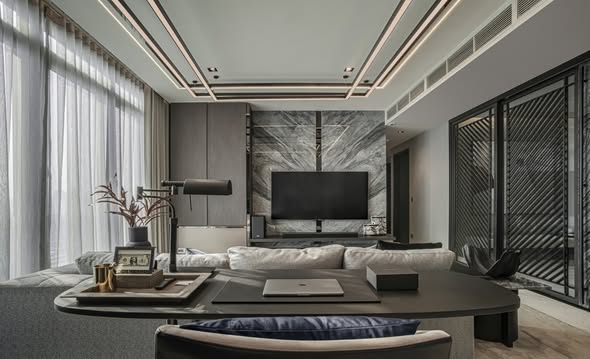 bedroom and living room of The Monument Thong Lo