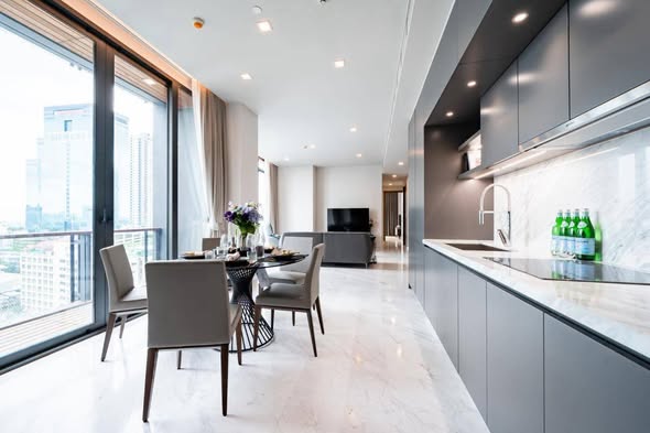 living room and kitchen of The Monument Thong Lo