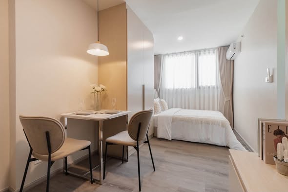 bedroom of THE ORIGIN SUKHUMVIT – PRAKSA สำนักงานขายคอนโด