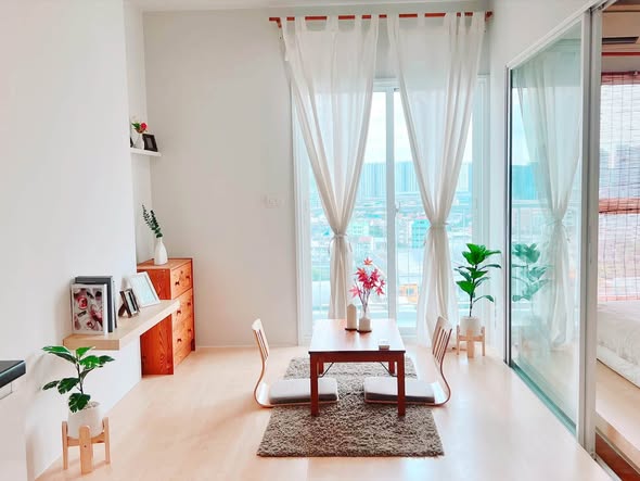 bedroom and living room of The Parkland Ratchada-Wongsawang