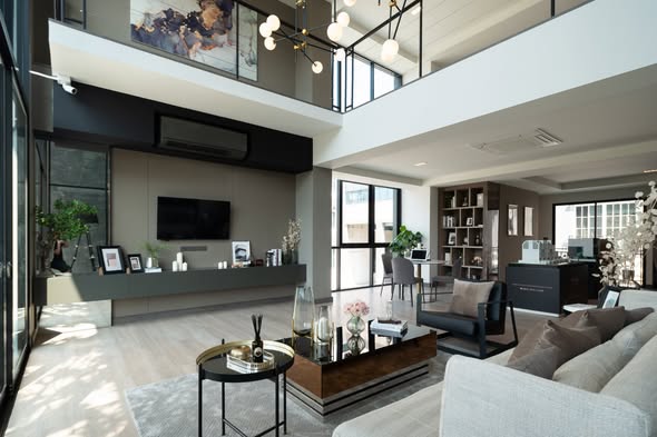 living room of The Preston Townhome