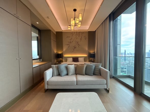 living room and bedroom of The Residences at Mandarin Oriental Bangkok