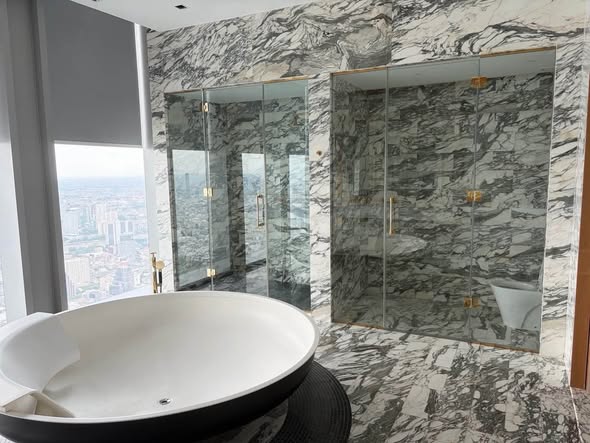 room interior and bathroom of The Ritz-Carlton Residences, Bangkok