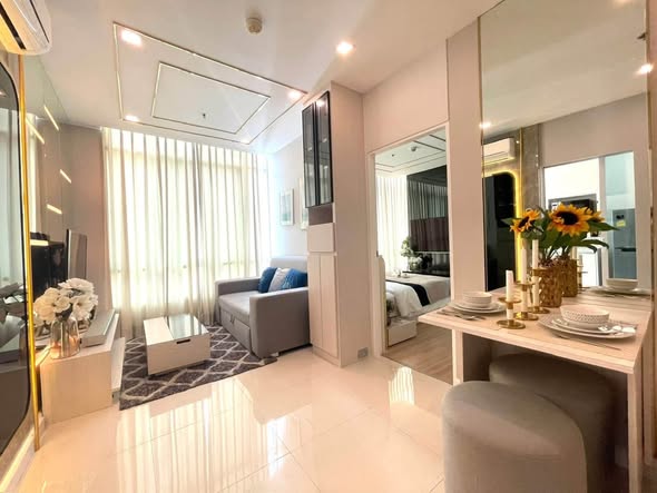 bedroom and living room of The Sky Sukhumvit