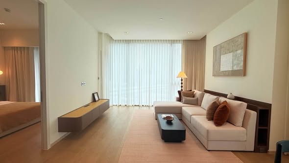 bedroom and living room and room interior of The Strand Thonglor