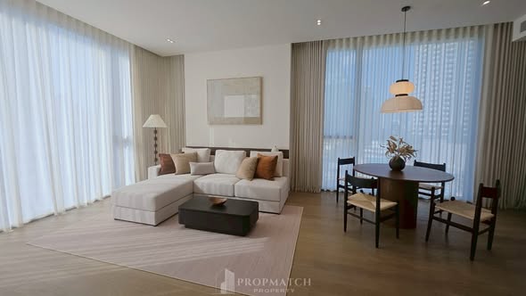 living room and bedroom of The Strand Thonglor
