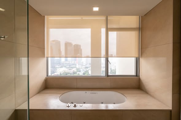 room interior and bathroom of The Sukhothai Residences