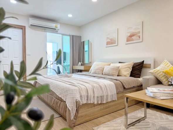 living room and bedroom of The View Condo Suanluang