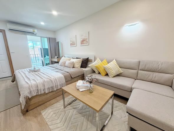 living room and bedroom of The View Condo Suanluang