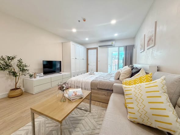 living room and bedroom of The View Condo Suanluang