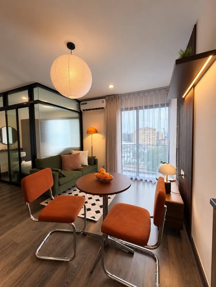 living room and bedroom of V Condo Salaya