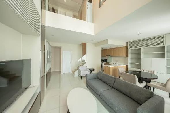 bedroom and living room of Villa Asoke Condominium