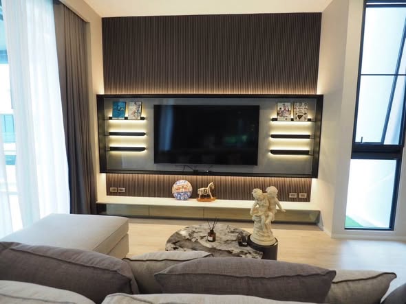 living room and bedroom of VIVE กรุงเทพกรีฑา