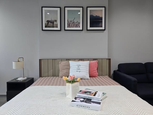 living room and bedroom of Whizdom Avenue Ratchada-Ladprao