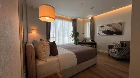 bedroom of Wilshire Condominium