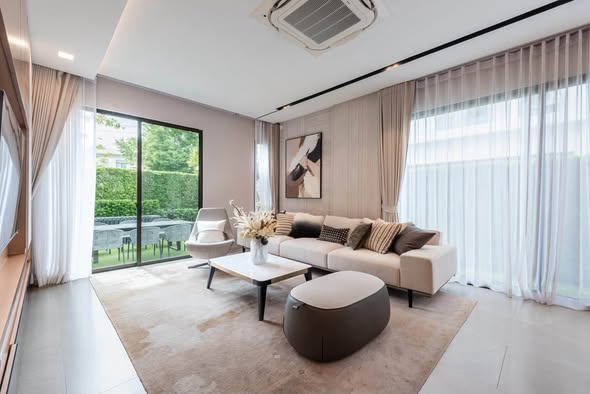 living room and bedroom and room interior of มัณฑนา บางนา กม.15 | MANTANA Bangna km. 15