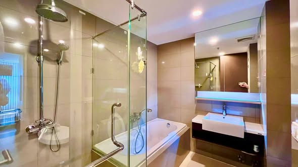 room interior and bathroom of 15 Sukhumvit Residences