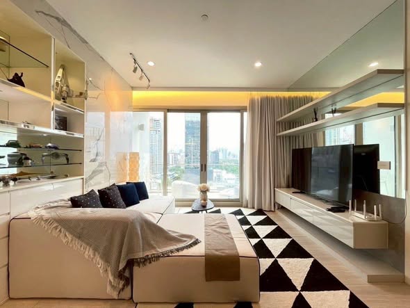 living room and bedroom of 185 Rajadamri