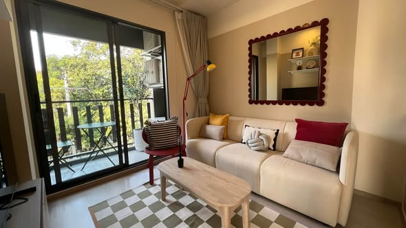 bedroom and living room of พินน์ ปรีดี 20 | PYNN Pridi 20