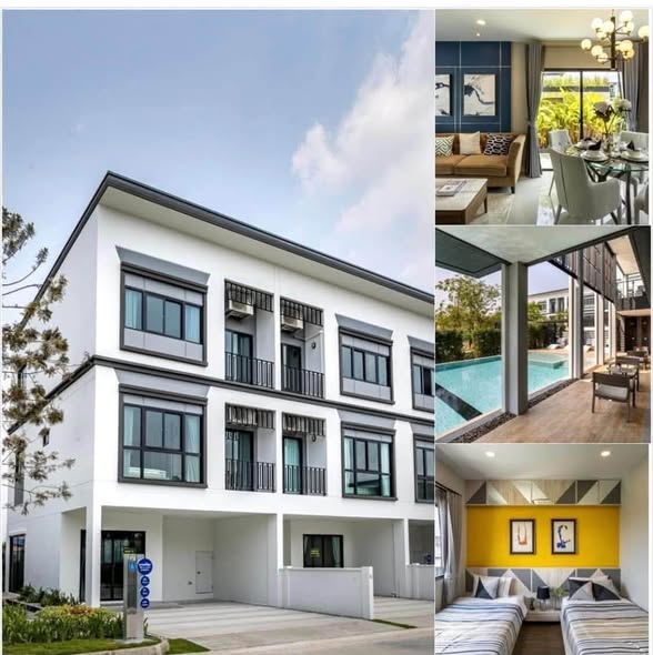 bedroom and room interior of บ้านลุมพินี ทาวน์เพลส สุขุมวิท – ศรีนครินทร์ Lumpini Townplace Sukhumvit – Srinakarin