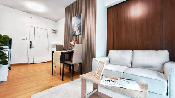 living room and bedroom of A Space ID Asok-Ratchada