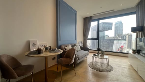 living room and bedroom of ASHTON Asoke – Rama 9