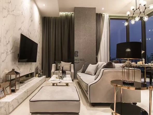 living room and bedroom of Ashton Silom