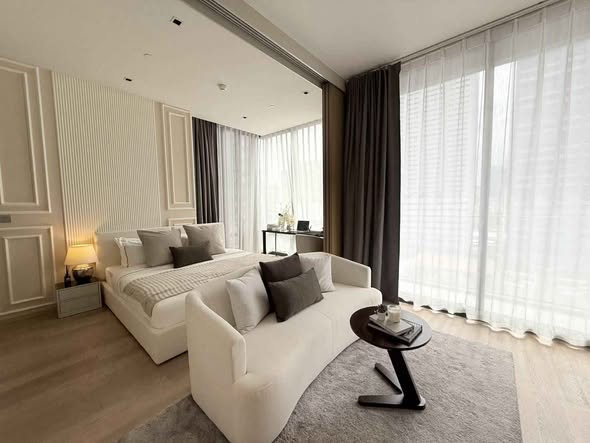 living room and bedroom of Ashton Silom