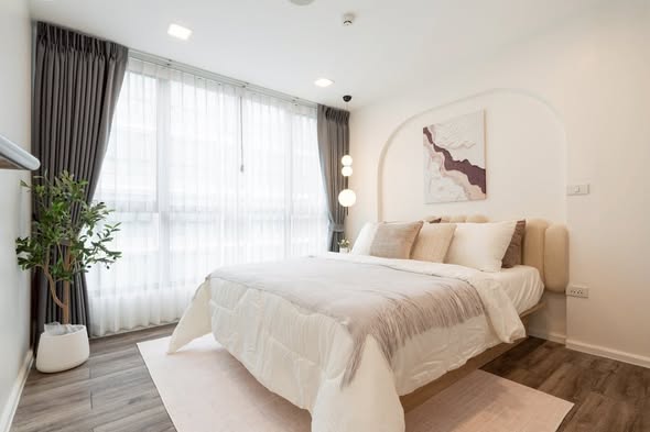 bedroom of Atmoz รัชดา-ห้วยขวาง คอนโด
