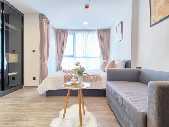bedroom and living room and room interior of Atmoz Palacio Ladprao Wanghin | แอทโมซ พาลาซิโอ ลาดพร้าว วังหิน