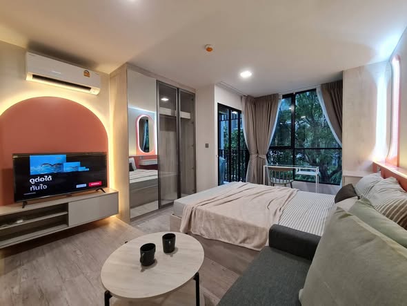 living room and bedroom of Atmoz Tropicana Bangna