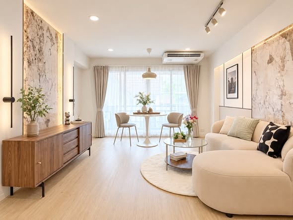 bedroom and living room of Bang Na Place Condo