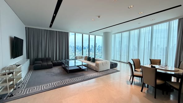 living room of Banyan Tree Residences Riverside Bangkok บันยัน ทรี เรสซิเดนซ์ ริเวอร์ไซด์ กรุงเทพ