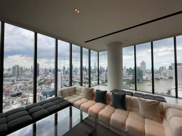 living room of Banyan Tree Residences Riverside Bangkok บันยัน ทรี เรสซิเดนซ์ ริเวอร์ไซด์ กรุงเทพ