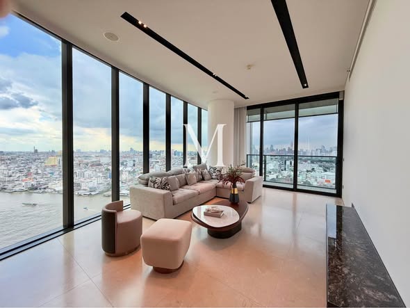 living room of Banyan Tree Residences Riverside Bangkok บันยัน ทรี เรสซิเดนซ์ ริเวอร์ไซด์ กรุงเทพ