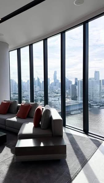 living room of Banyan Tree Residences Riverside Bangkok บันยัน ทรี เรสซิเดนซ์ ริเวอร์ไซด์ กรุงเทพ