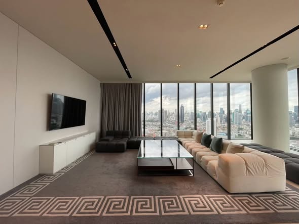 living room of Banyan Tree Residences Riverside Bangkok บันยัน ทรี เรสซิเดนซ์ ริเวอร์ไซด์ กรุงเทพ