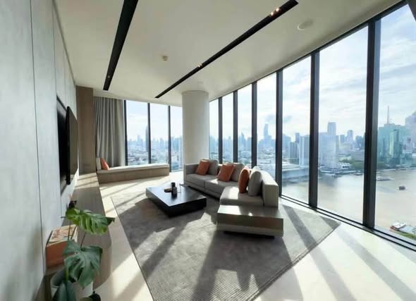 living room of Banyan Tree Residences Riverside Bangkok บันยัน ทรี เรสซิเดนซ์ ริเวอร์ไซด์ กรุงเทพ