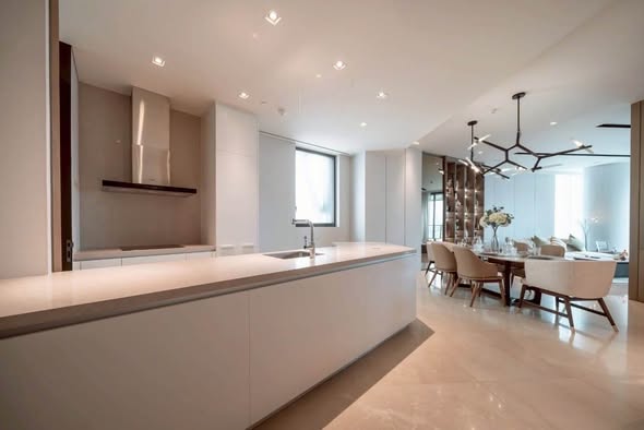 living room and bathroom and kitchen of Banyan Tree Residences Riverside Bangkok บันยัน ทรี เรสซิเดนซ์ ริเวอร์ไซด์ กรุงเทพ
