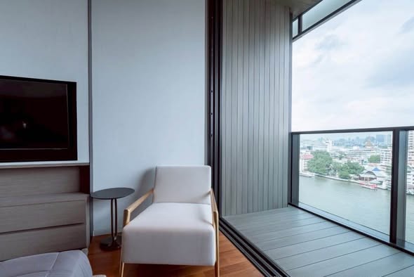 living room and bedroom and room interior of Banyan Tree Residences Riverside Bangkok บันยัน ทรี เรสซิเดนซ์ ริเวอร์ไซด์ กรุงเทพ
