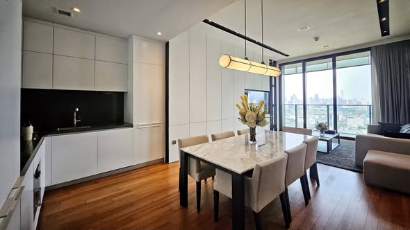 living room and room interior of Banyan Tree Residences Riverside Bangkok บันยัน ทรี เรสซิเดนซ์ ริเวอร์ไซด์ กรุงเทพ