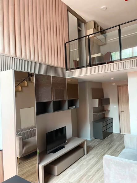 living room and room interior and kitchen of Blossom Condo Sathon-Charoen Rat
