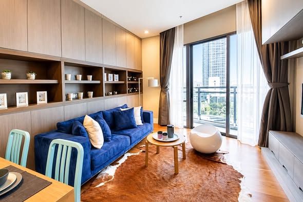 bedroom and living room of Bright Sukhumvit 24