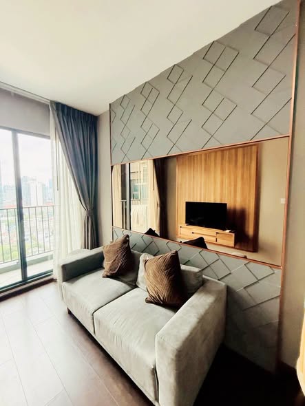 living room and bedroom of C Ekkamai Condominium