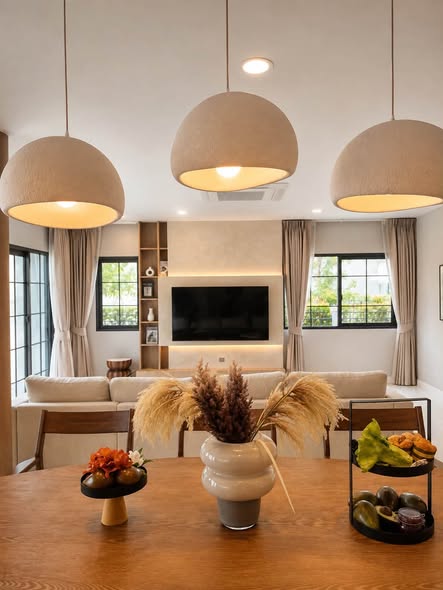 living room and room interior and kitchen of Centro Bangna