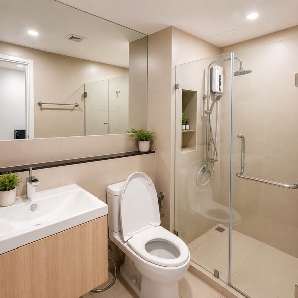 room interior and bathroom of Cerocco Bangna 36