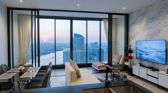 living room of Chapter Charoennakhon–Riverside